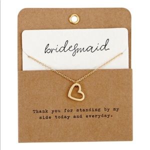 Mud pie bridesmaid necklace heart prewrapped